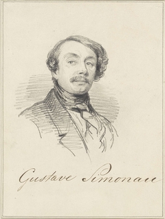 Zelfportret van Gustave Adolphe Simoneau by Gustave Adolphe Simonau