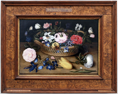 A Basket with Flowers by Anonymous