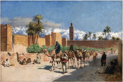 A Camel Caravan by Herbert William Weekes