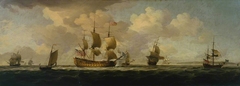A Flagship before the Wind with other Vessels