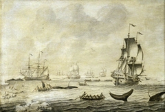 A Fleet of Whalers by Adriaen van Salm