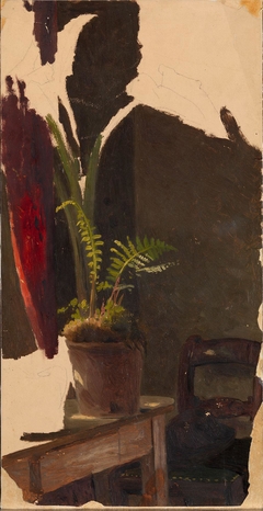 A Flowerpot with Ferns by August Cappelen