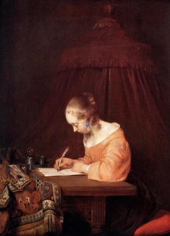 A Lady seated Writing a Letter