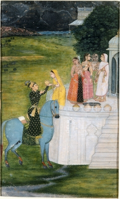 A Prince Receives a Water Jug from a Young Woman at a Well by anonymous painter