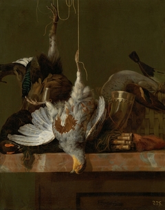 A Still Life with Dead Partridge, Pheasant, and Hunting Gear