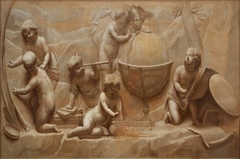 A Trompe-l'oeil Relief of Putti representing an Allegory of Learning by Anonymous