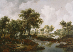 A Wooded Landscape by Meindert Hobbema