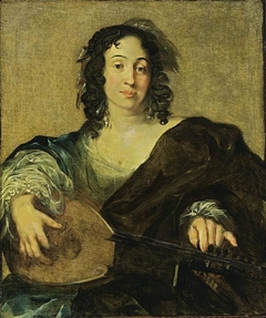 A Young Woman Tuning a Lute