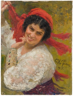 Adelaide von Skilondz, 1882-1969, operasångerska, sångpedagog, gift med Vladislav Skilondz by Ilya Repin