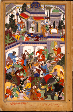 Akbar visits the tomb of Khwajah Mu'in ad-Din Chishti at Ajmer by Basawan