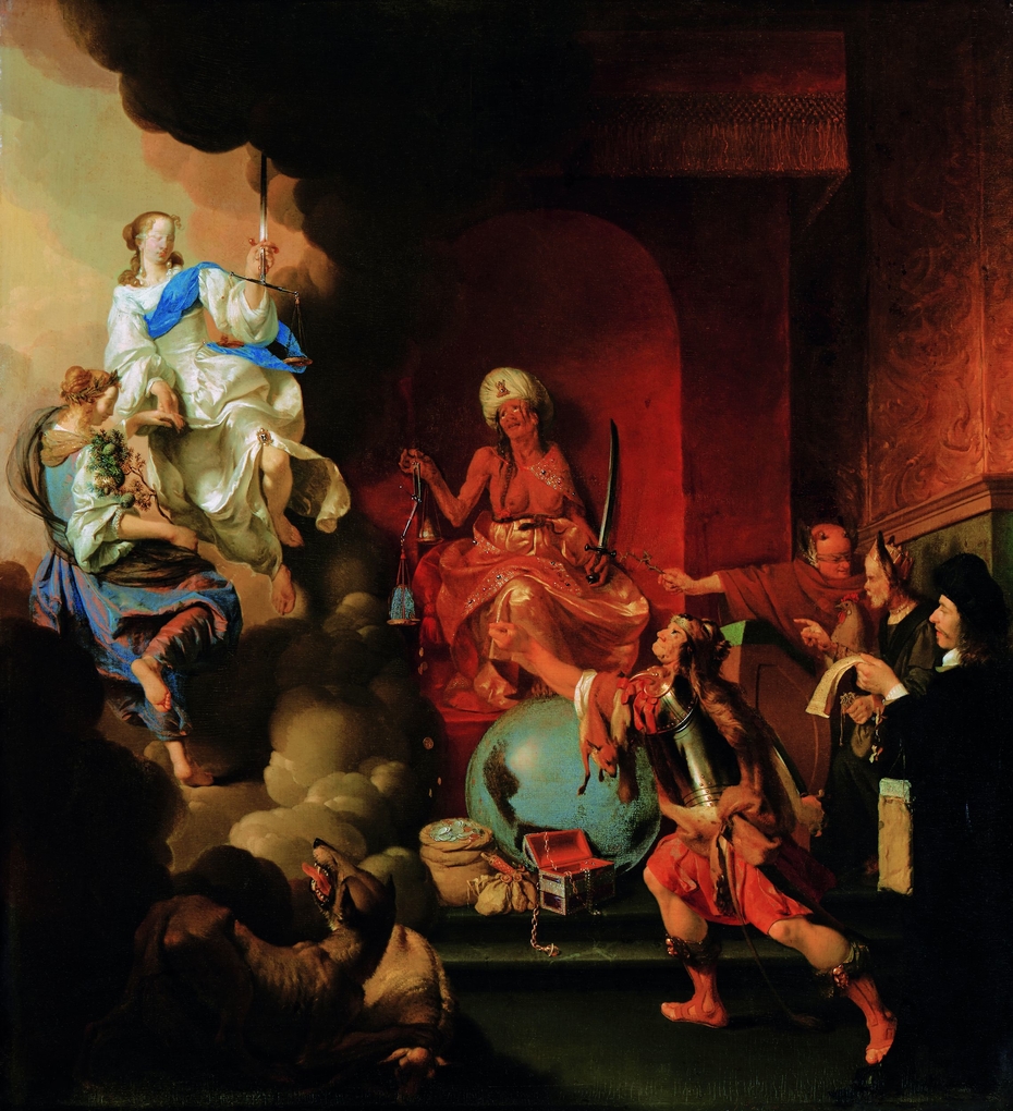Allegory of enthroned injustice