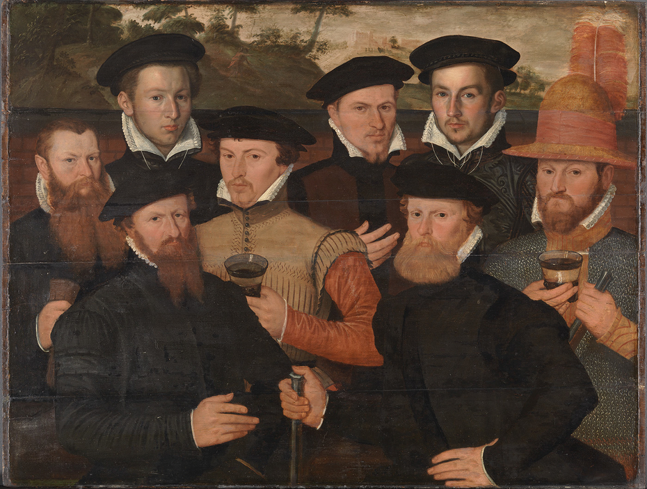 Amsterdam militia meal with 8 men