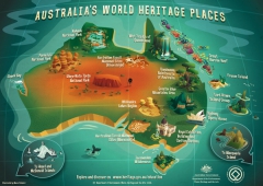 Australia's World Heritage Places Poster by Marco Palmieri