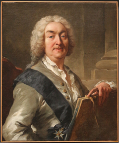 Autoportrait au carton à dessins by Jean François de Troy
