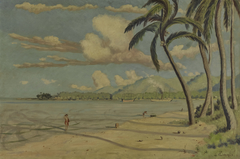 Beach at Apia, Samoa by Louis Eilshemius