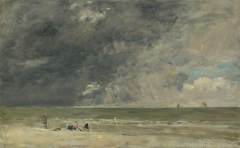 Beach at Trouville by Eugène Louis Boudin