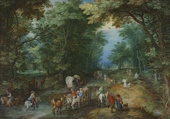 Belebte Waldstraße by Jan Brueghel the Elder