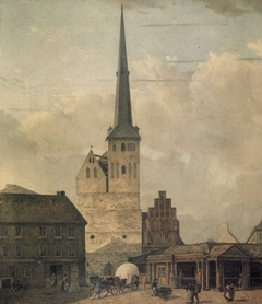 Berlin, Nikolaikirche von Westen by Johann Heinrich Hintze