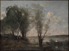 Boatman among the Reeds by Jean-Baptiste-Camille Corot