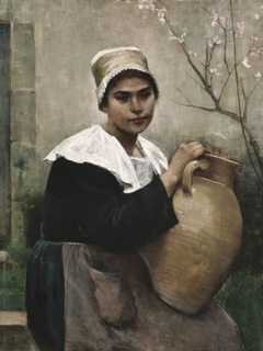 Breton Girl Holding a Jar by Amélie Helga Lundahl