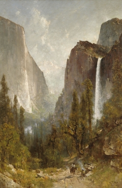Bridal Veil Falls, Yosemite Valley by Thomas Hill