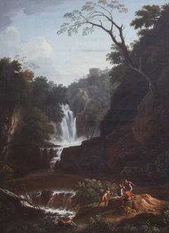 Capriccio of a Waterfall with the Tomb of Cecilia Metella by Giovanni Battista Busiri