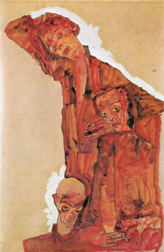 Composition by Portrait of Three Men (Self-Portrait) by Egon Schiele