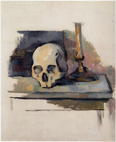 Crâne et chandelier by Paul Cézanne