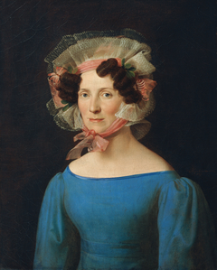 Dame in blauem Kleid by Leopold Kupelwieser