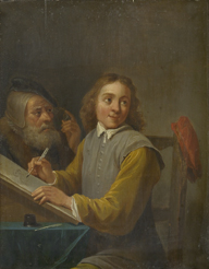 David Teniers (III) learns to draw by David Teniers the Younger
