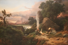 Death of Abel. Historical landscape by Jean-Charles-Joseph Rémond