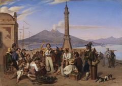 Der Improvisator am Molo zu Neapel by Friedrich Mosbrugger