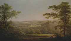 Easby Hall and Easby Abbey with Richmond, Yorkshire in the Background by George Cuitt