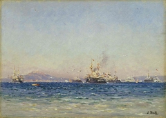 Escadre en rade de Toulon, effet de mistral by François Nardi