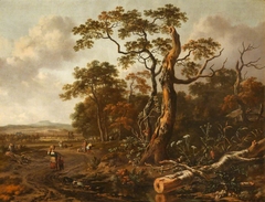 Figures on a Road by a Wood