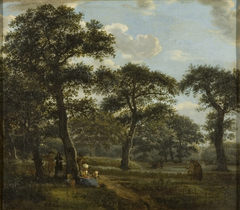 Figures Resting and Promenading in an Oak Forest by Jan van der Heyden