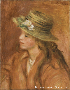 Fillette au chapeau de paille by Auguste Renoir