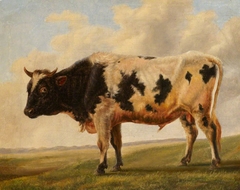 Friesian Bull in a Landscape by Thomas Sidney Cooper