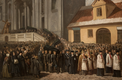 Funeral of the Five Victims of the Manifestation of 1861 in Warsaw by Henryk Pillati
