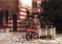 Girl in a Moorish Courtyard by Edwin Lord Weeks