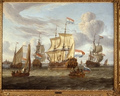 Het retourschip Pieter en Paul van de Amsterdamse Kamer van de VOC op het IJ by Abraham Storck