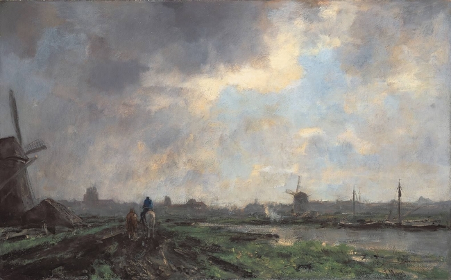 holländische landschaft mit treidler jacob maris artwork on useum