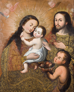 Holy Family with Saint John and a Goldfinch by Anonymous