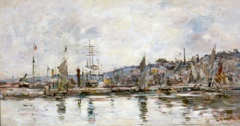 Honfleur - The harbour by Eugène Louis Boudin