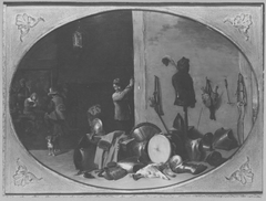 In der Rüstkammer der Bürgergarde, im Hintergrund Soldaten by David Teniers the Younger