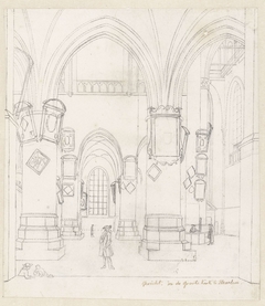 Interieur van de Sint-Bavo te Haarlem by Laurens Vincentsz. van der Vinne