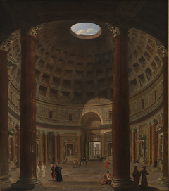 Interior of the Pantheon, Rome by Giovanni Paolo Panini