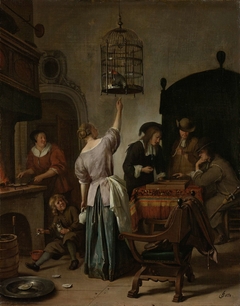 Interior with a Woman Feeding a Parrot, Known as ‘The Parrot Cage’