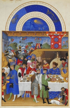 January Page from the Très Riches Heures du Duc de Berry by The Limbourg Brothers