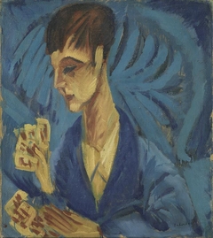 Kartenspielender Knabe by Ernst Ludwig Kirchner